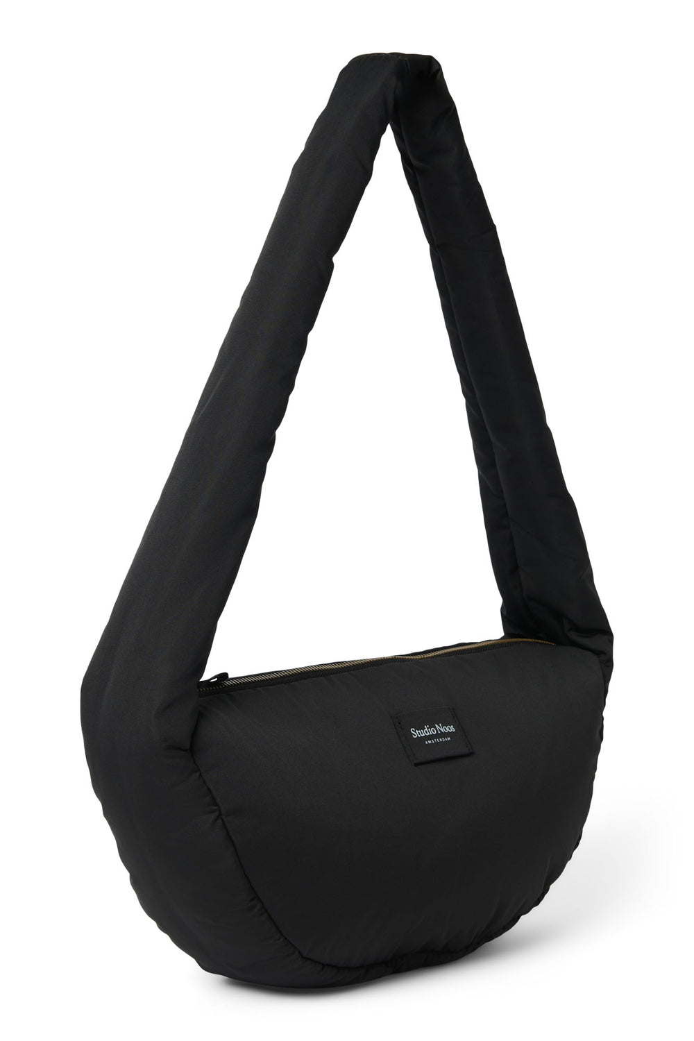 Schwarze Puffy Mini-Umhängetasche