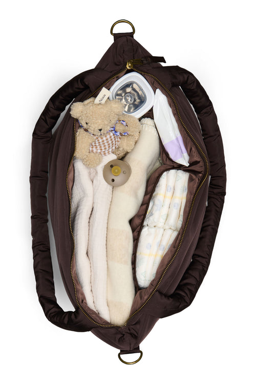 Puffy-Wickeltasche | Braune