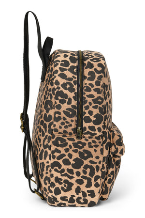 Brown Leopard Cotton Midi-Rucksack