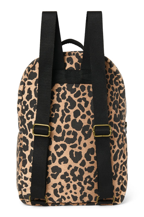Brown Leopard Cotton Midi-Rucksack