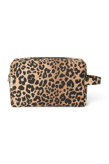 Brown Leopard Cotton-Kosmetiktasche