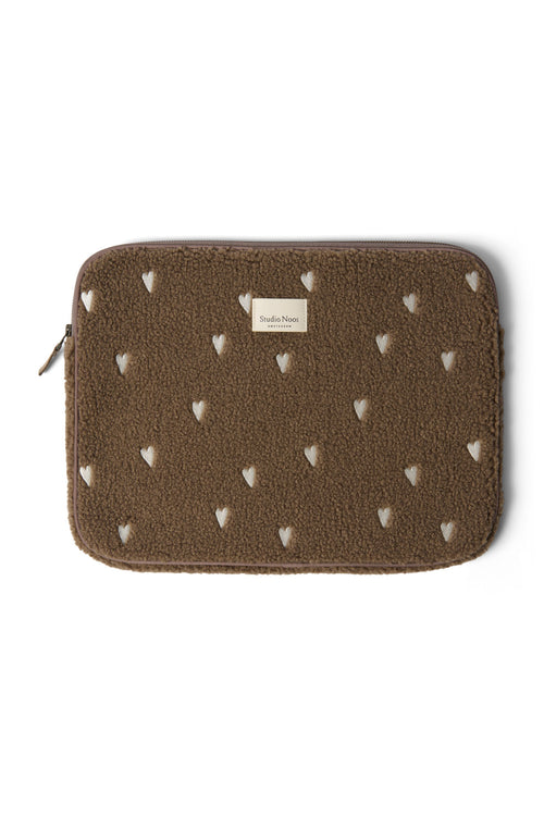 Teddy Laptop-Hülle 15 Inch | Braun Hearts