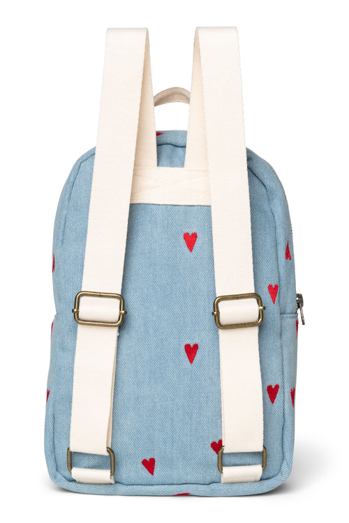 Denim Mini-Rucksack | Blauer Hearts