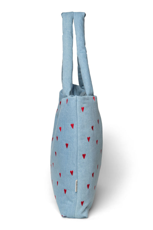 Denim Mom-Bag | Blaue Hearts