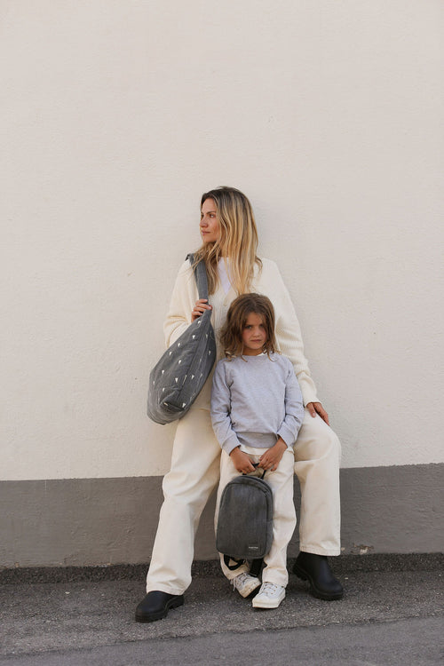 Denim Mini-Rucksack | Grauer