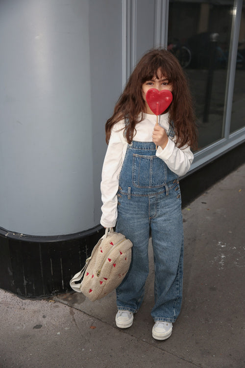 Teddy Mini-Rucksack | Ecru Hearts