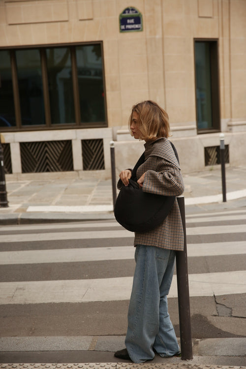 Puffy-Umhängetasche | Schwarze