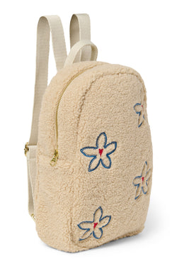 Teddy Mini Rucksack | Ecru Flower Heart