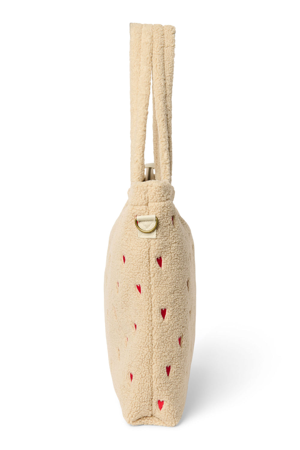 Teddy Hearts-Wickeltasche | Ecru