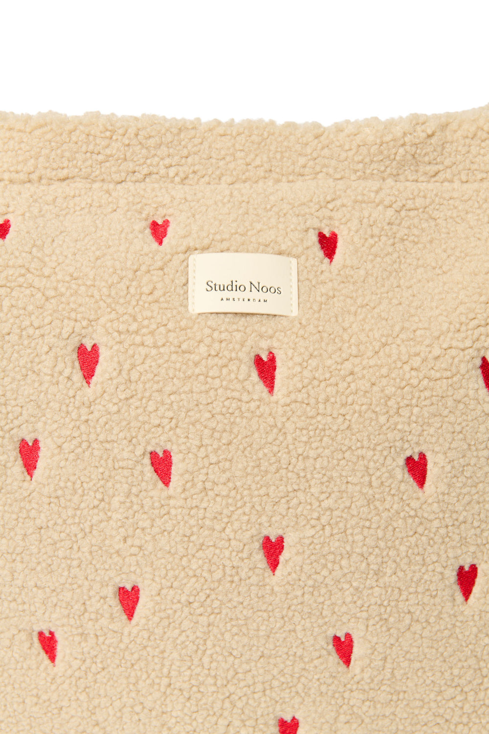 Teddy Hearts-Wickeltasche | Ecru