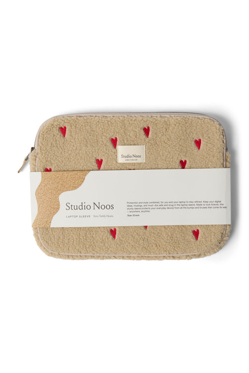 Teddy Laptop-Hülle 13 Inch | Ecru Hearts