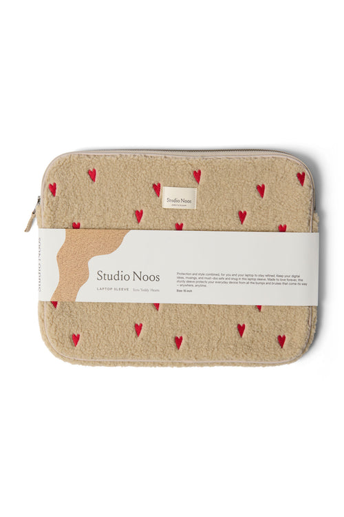 Teddy-Laptophülle 15 Inch | Ecru Hearts