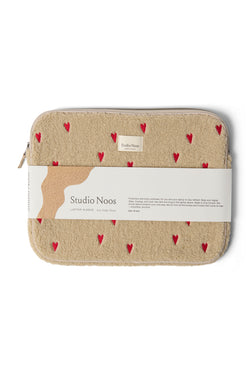 Teddy Laptop-Hülle 15 Inch | Ecru Hearts