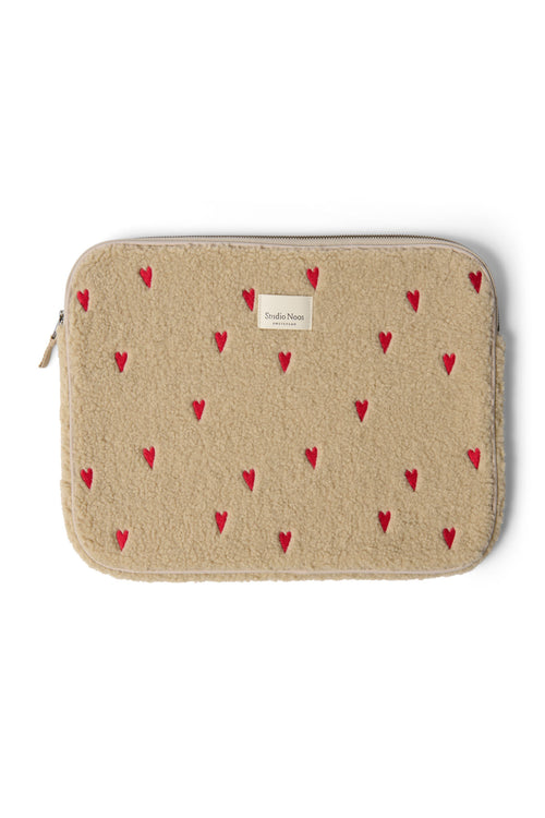 Teddy Laptop-Hülle 15 Inch | Ecru Hearts