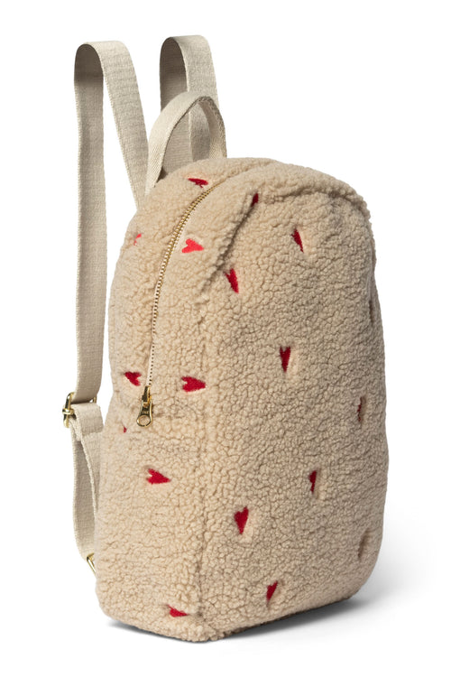 Teddy Mini-Rucksack | Ecru Hearts