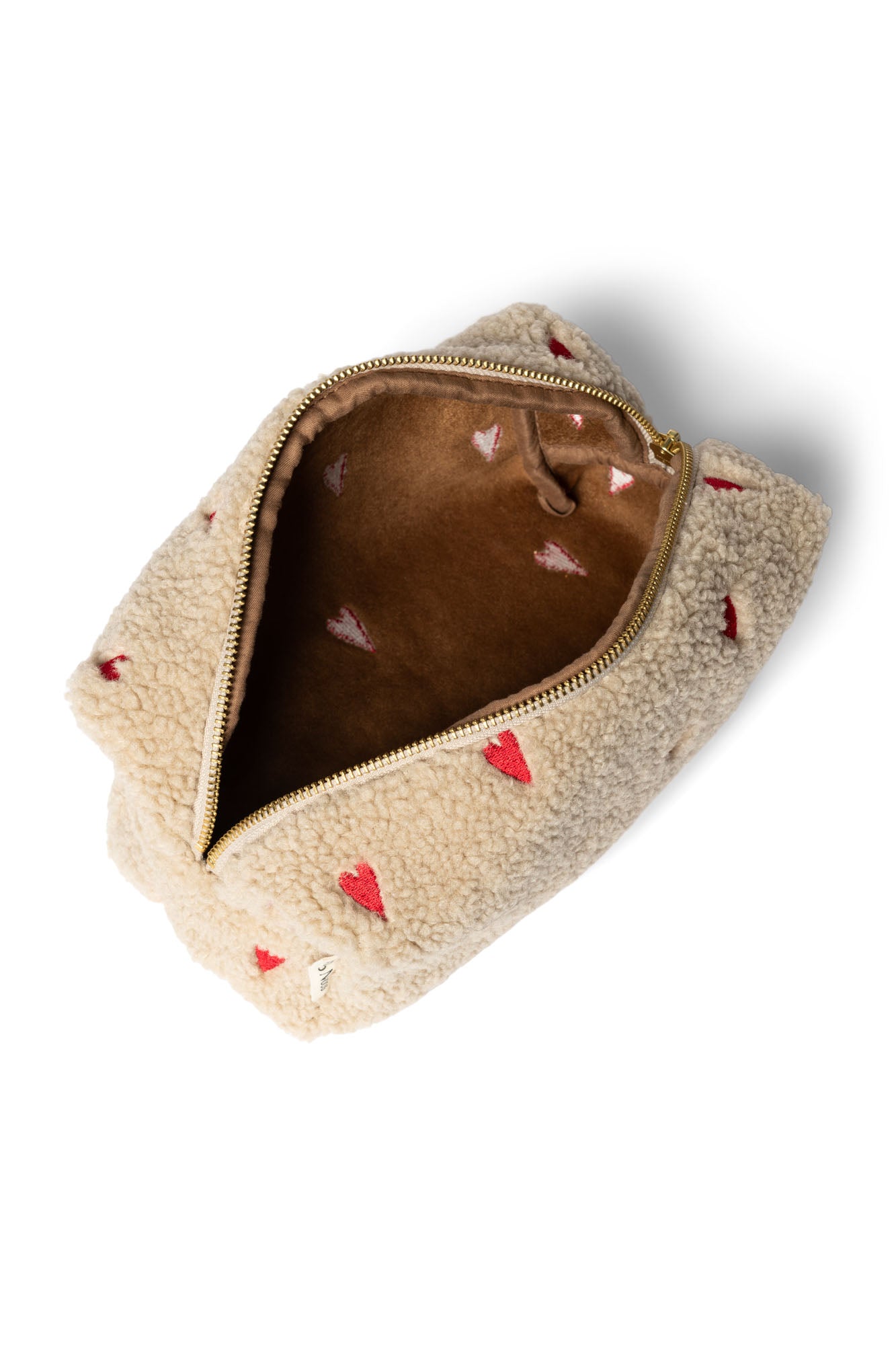 Teddy Hearts-Pouch | Ecru