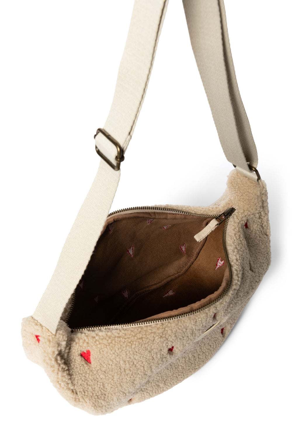 Teddy Adult-Gürteltasche | Ecru Hearts