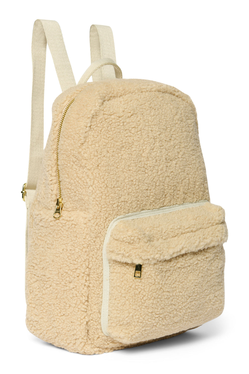 Teddy Midi-Rucksack mit Fronttasche | Ecru
