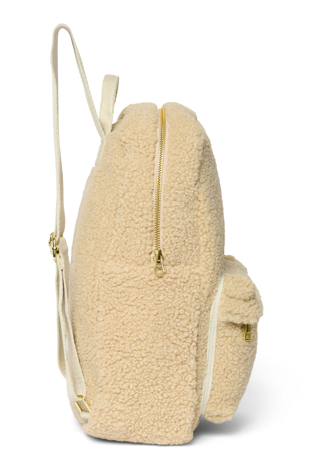 Teddy Midi-Rucksack mit Fronttasche | Ecru