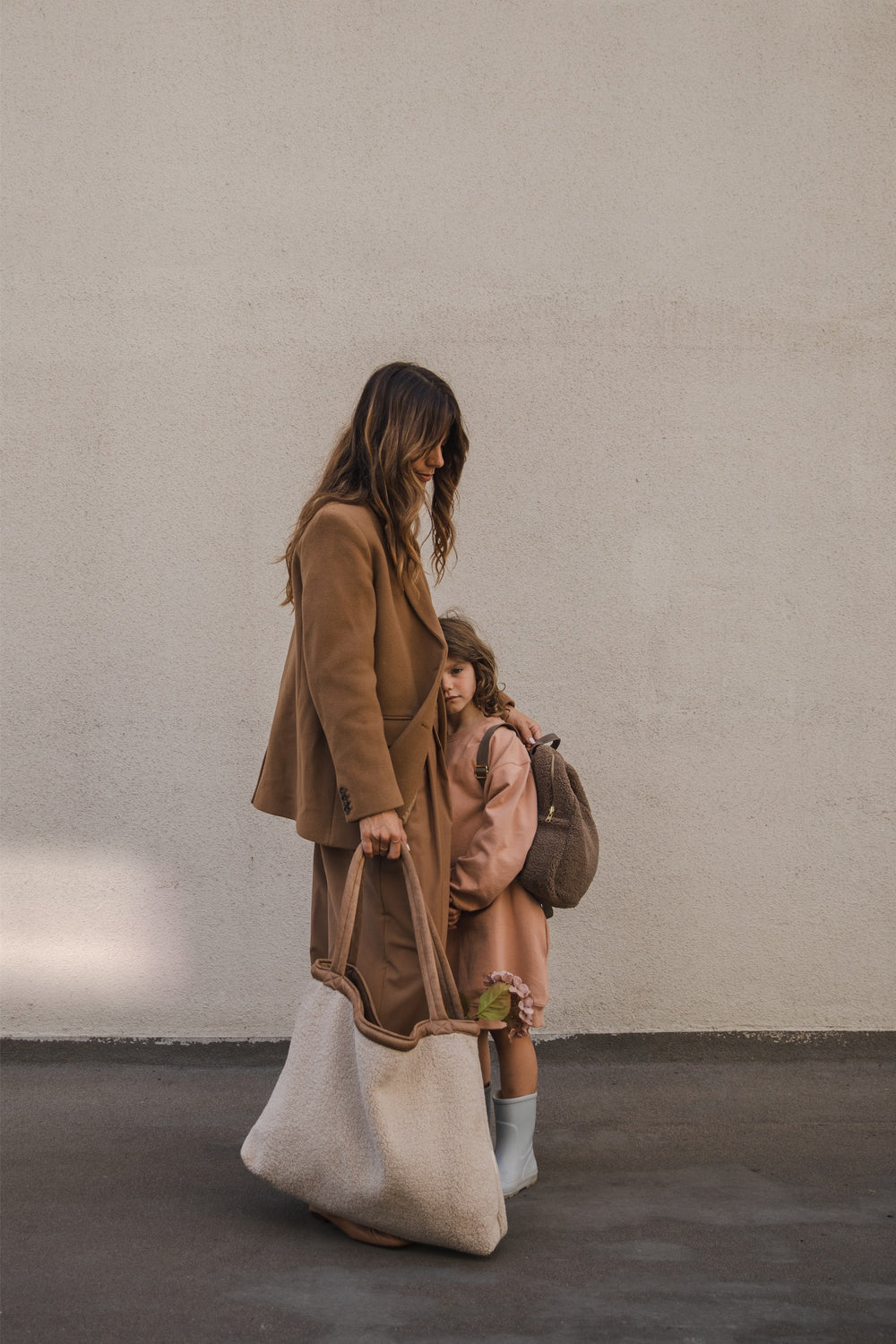 Teddy Lammy Mom-Bag | Ecru