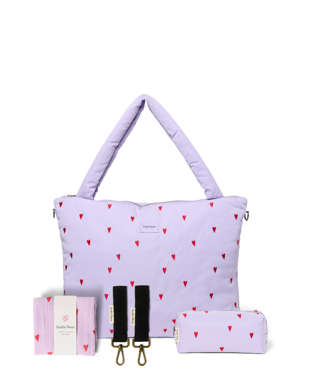 Geschenkset für frischgebackene Eltern | Lila Herzen