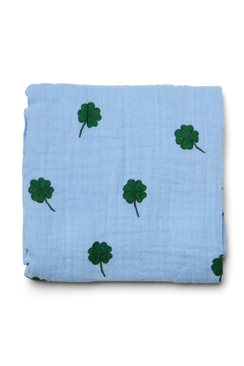 Mittlere Musselintücher mit hellblauem Kleeblatt-Muster