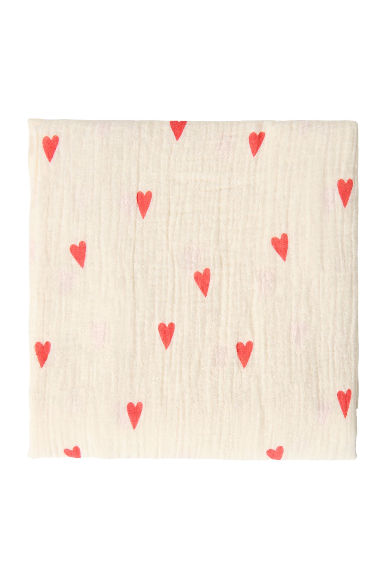 Große Wickeldecke mit beigem Hearts-Muster