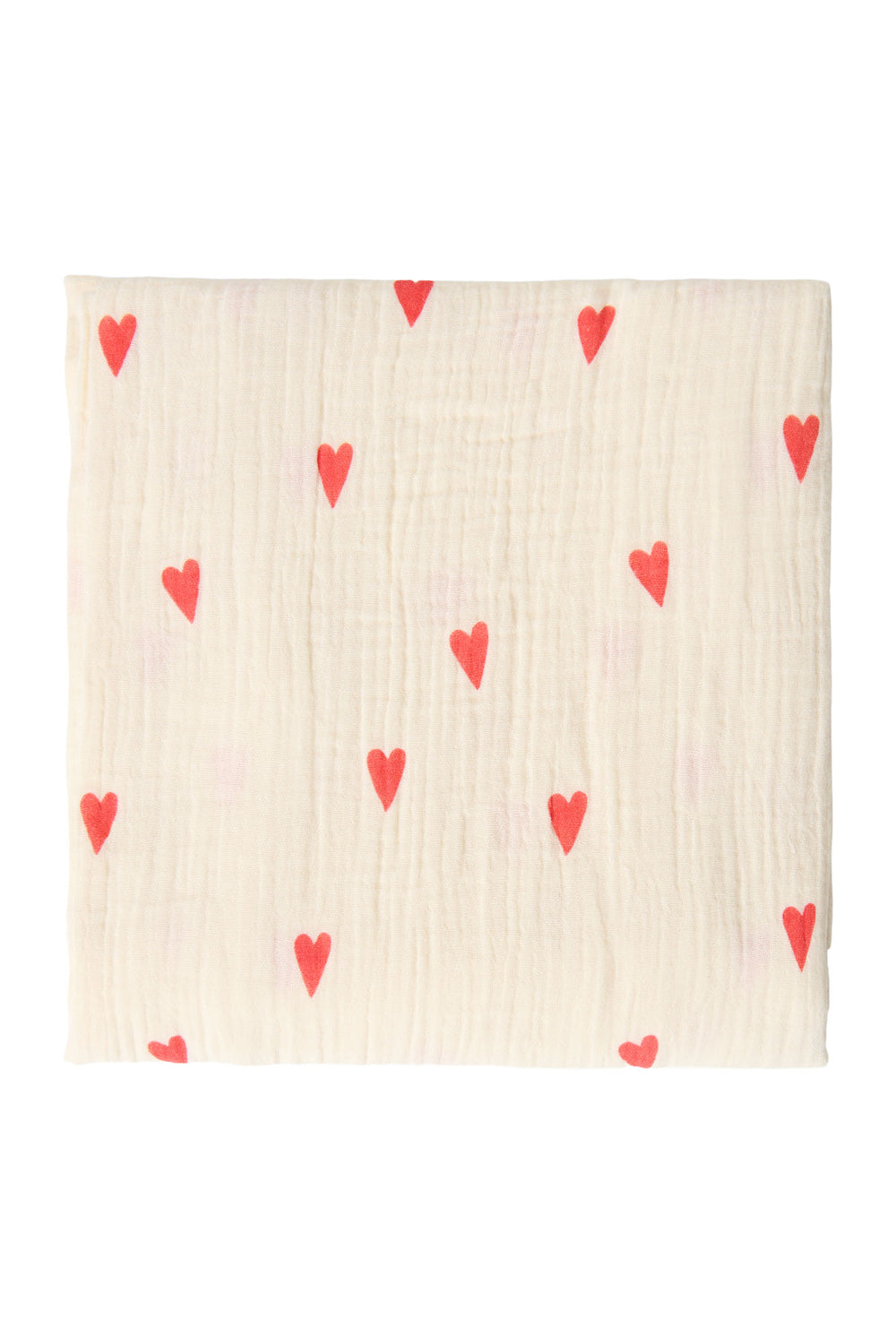 Große Wickeldecke mit beigem Hearts-Muster