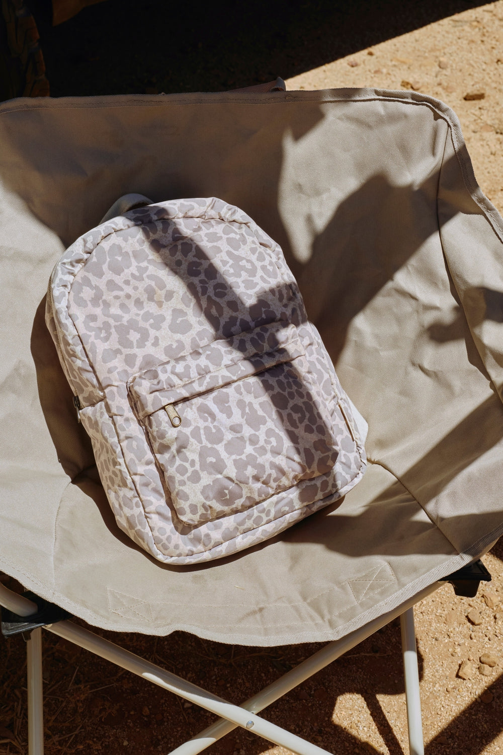 Puffy Midi-Rucksack | Beige Leopard