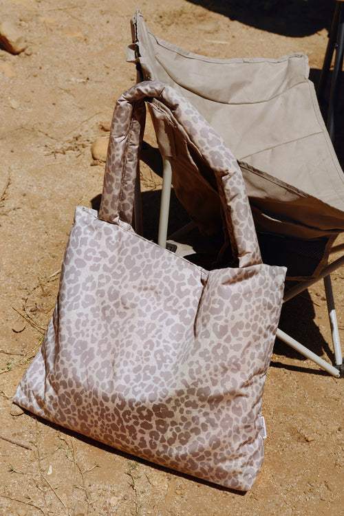 Puffy Mom-Bag | Beige Leopard
