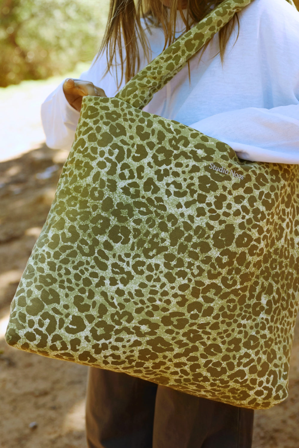 Green Leopard Cotton Mom-Bag