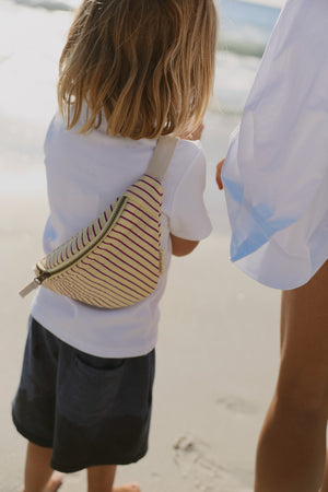 Poplin Striped Mini-Gürteltasche | Gelbe