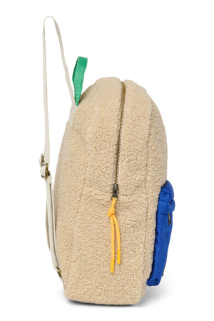 Teddy Midi-Rucksack | Ecru/Kobalt