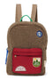 Teddy Midi-Rucksack | Braun/Burgunderrot