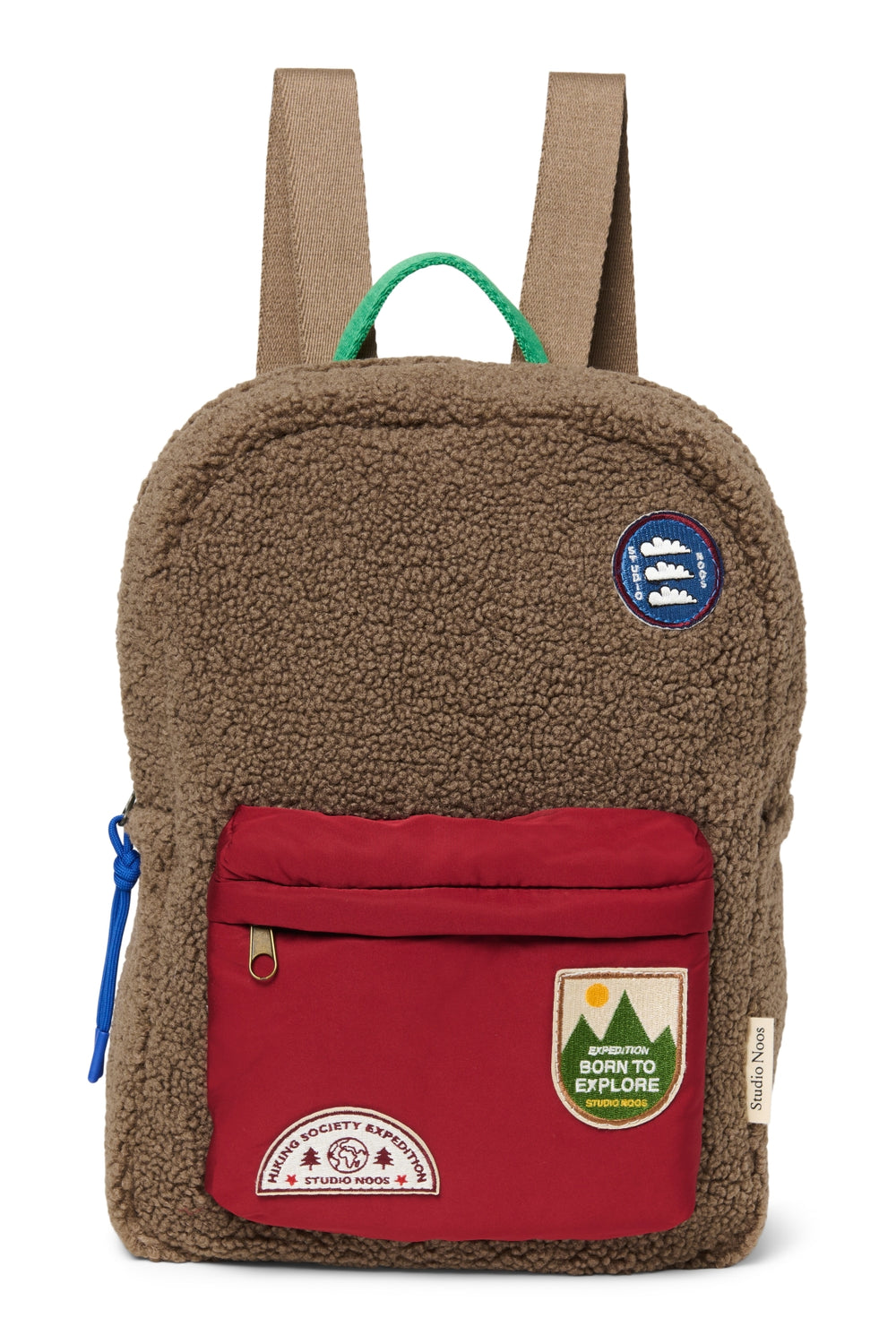 Teddy Midi-Rucksack | Braun/Burgunderrot