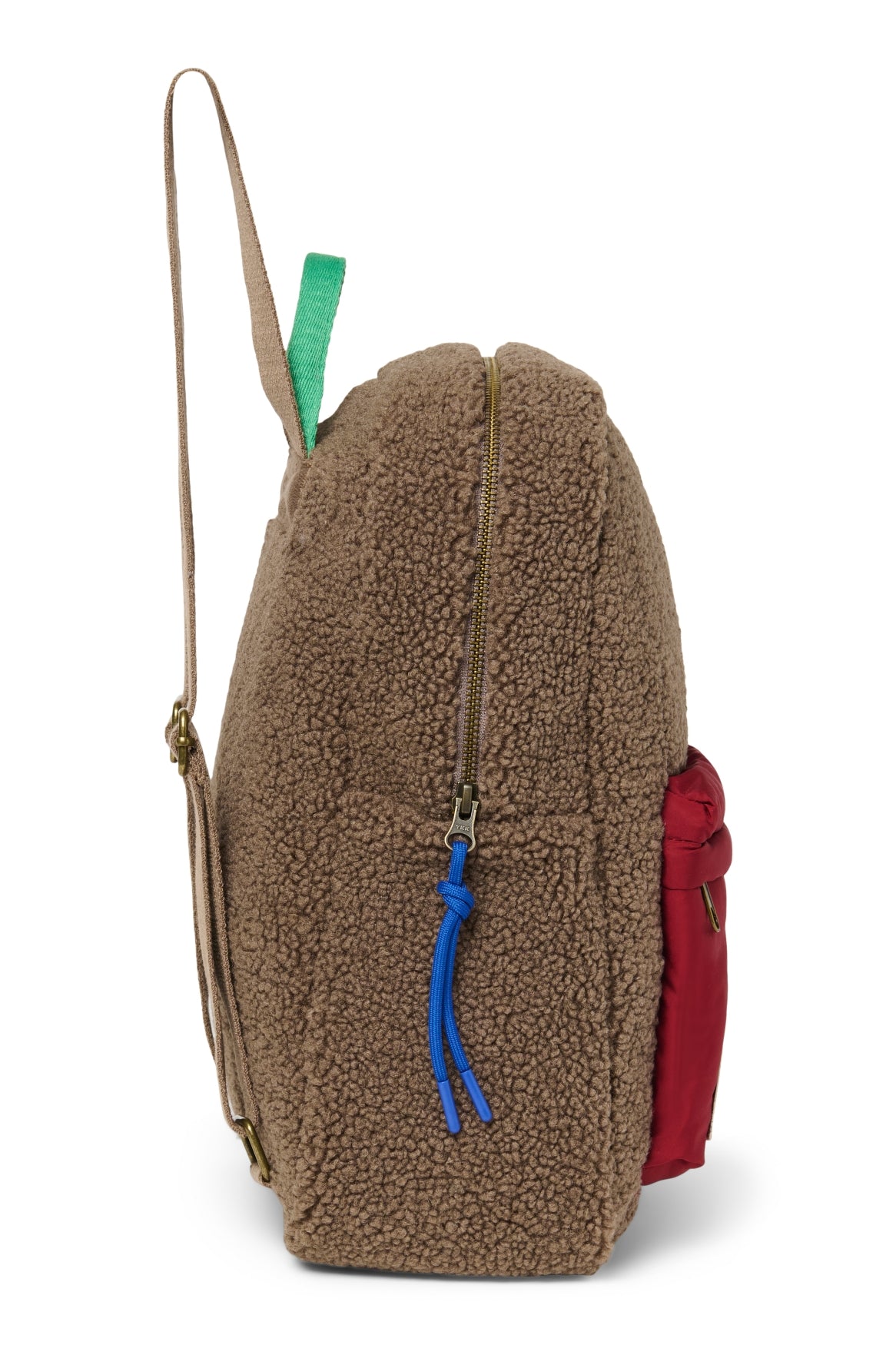 Teddy Midi-Rucksack | Braun/Burgunderrot