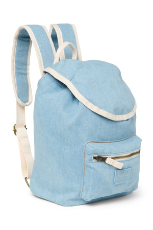Denim Solid Midi-Rucksack Mit Kordelzug | Blau