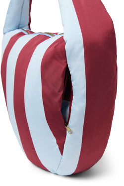Bordeaux / Hellblau Bold Stripe-Umhängetasche