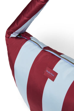 Bordeaux / Hellblau Bold Stripe-Umhängetasche