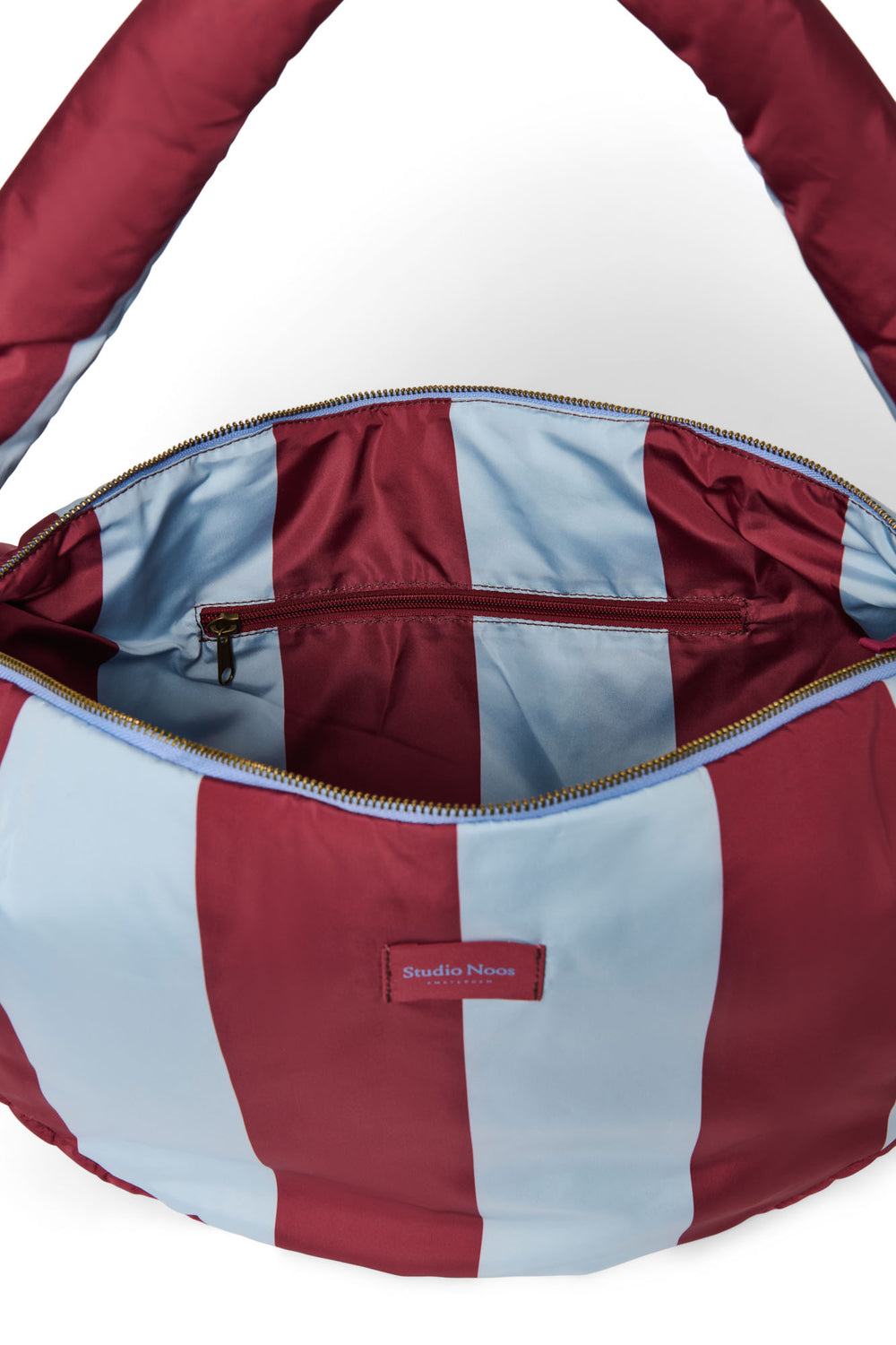 Bordeaux / Hellblau Bold Stripe-Umhängetasche