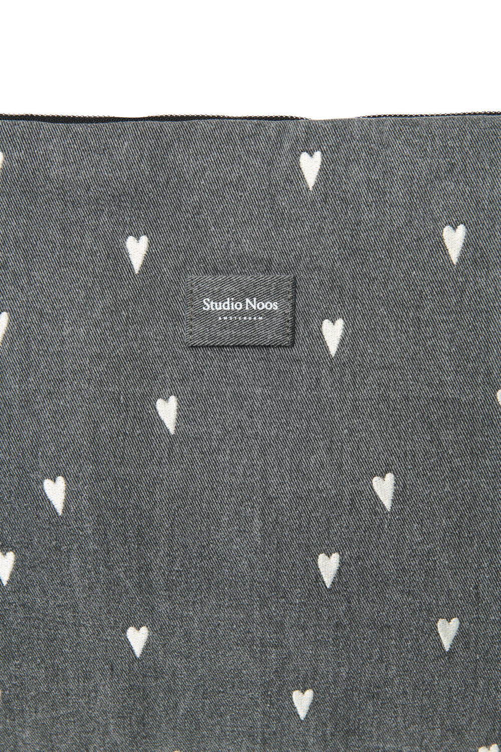 Denim-Wickeltasche | Graue Hearts