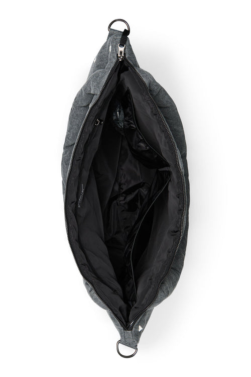 Denim-Wickeltasche | Graue Hearts