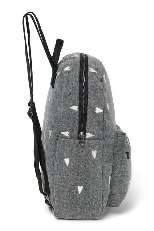 Denim Midi-Rucksack | Grauer Hearts