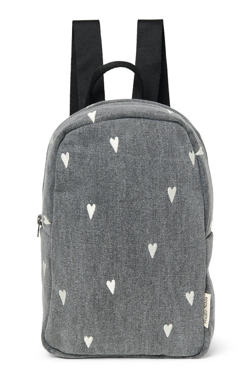Denim Mini-Rucksack | Grauer Hearts