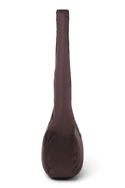 Braune Puffy Mini-Umhängetasche