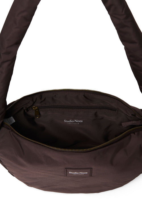 Braune Puffy Mini-Umhängetasche