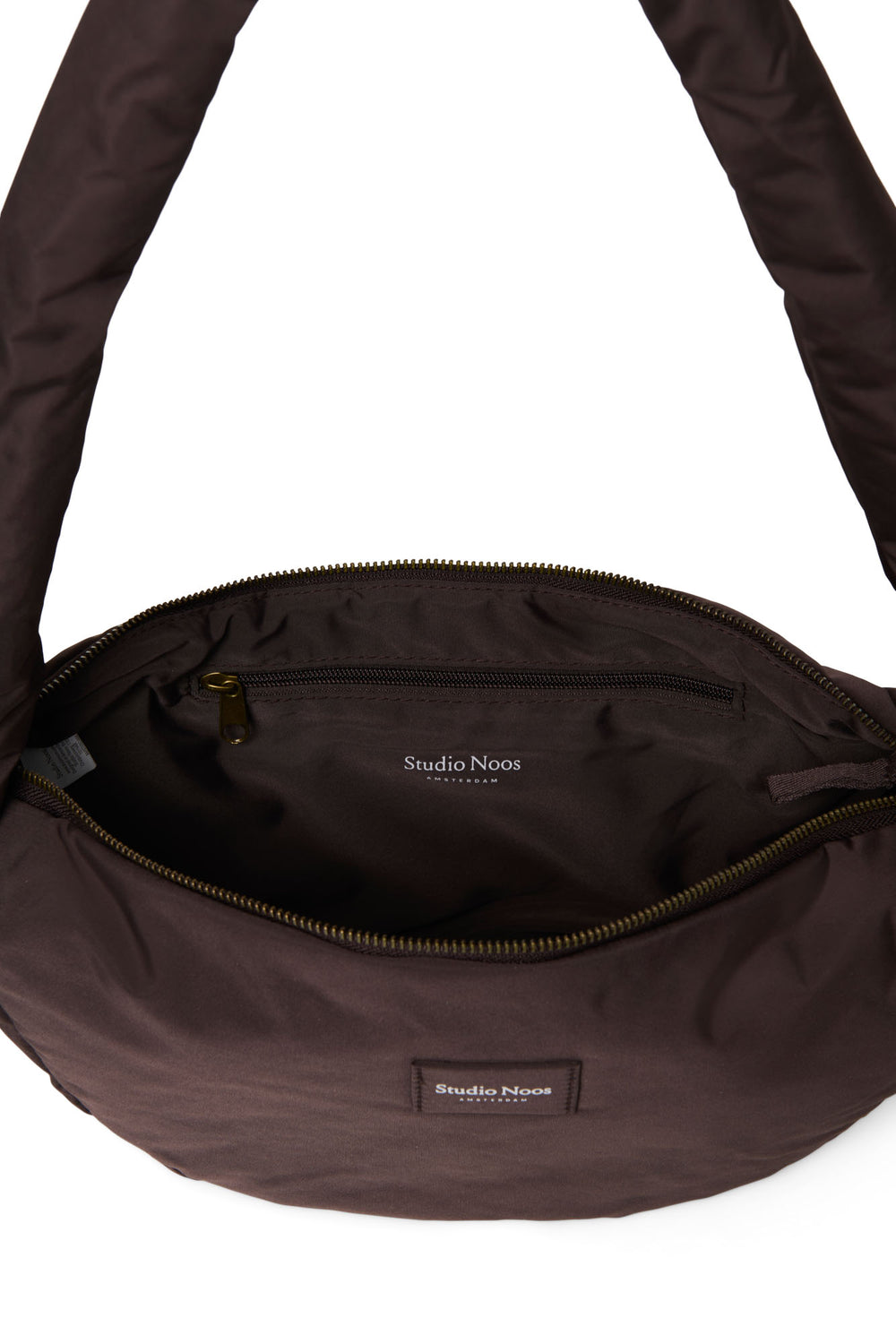 Braune Puffy Mini-Umhängetasche