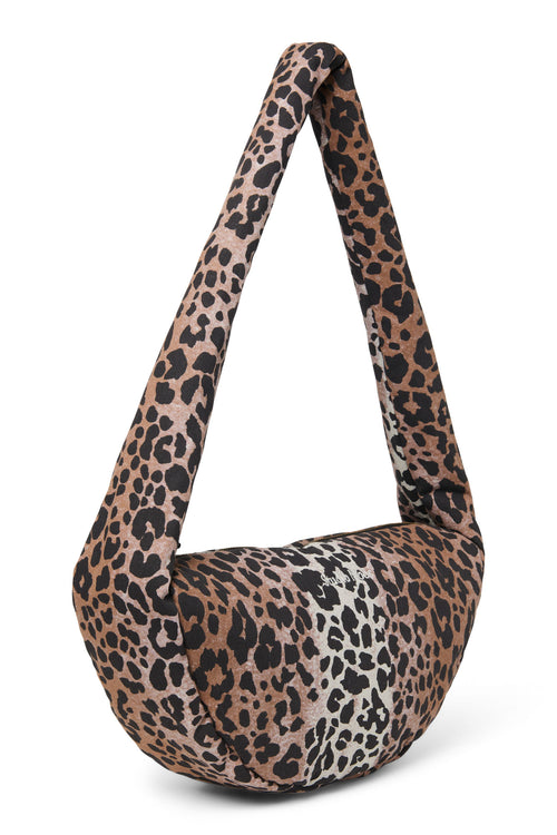 Hazel Leopard Mini-Umhängetasche aus weicher Baumwolle