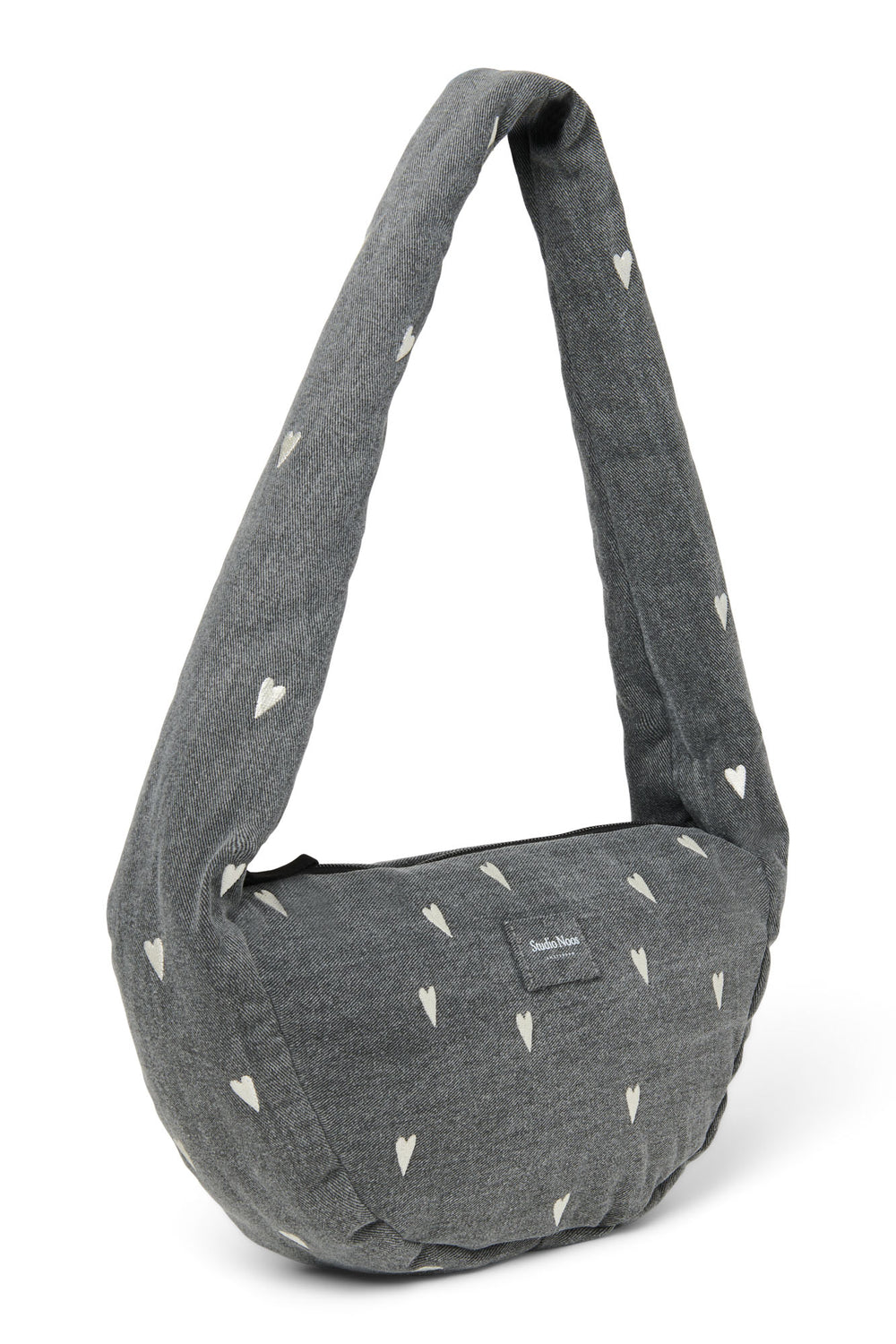 Grey Hearts Denim Mini-Umhängetasche