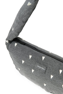 Grey Hearts Denim Mini-Umhängetasche